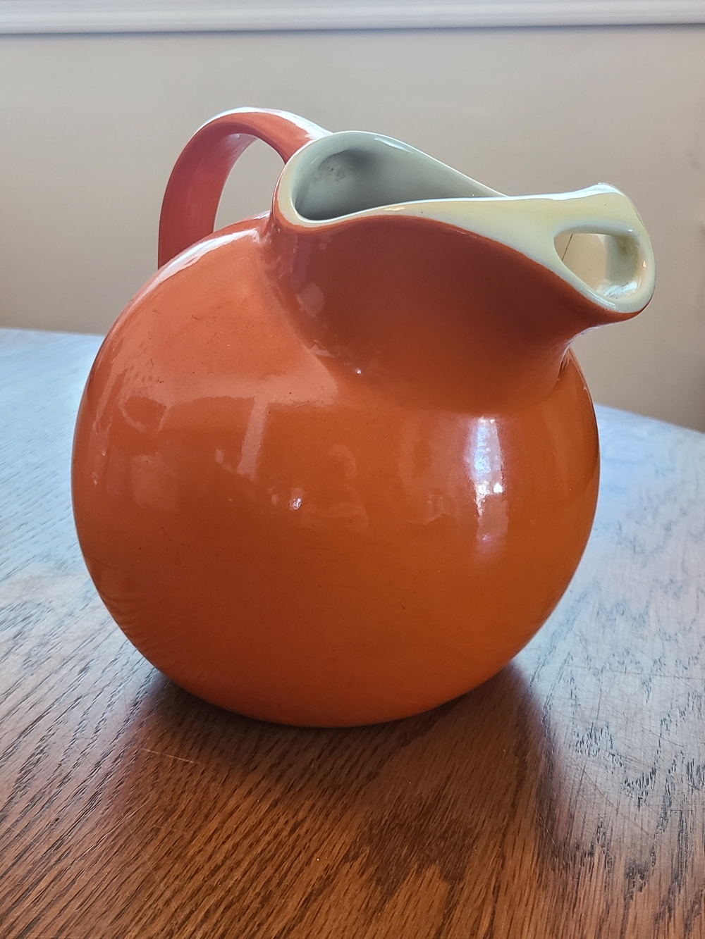Vintage Hall’s Superior Quality Kitchenware Orange Ball Pitcher / Jug